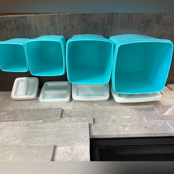 Vintage Turquoise kitchen canister set - Picture 7 of 10